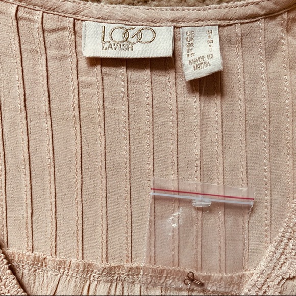 NWOT Women’s LOGO Lavish Blush Blouse Size Medium - Picture 3 of 5